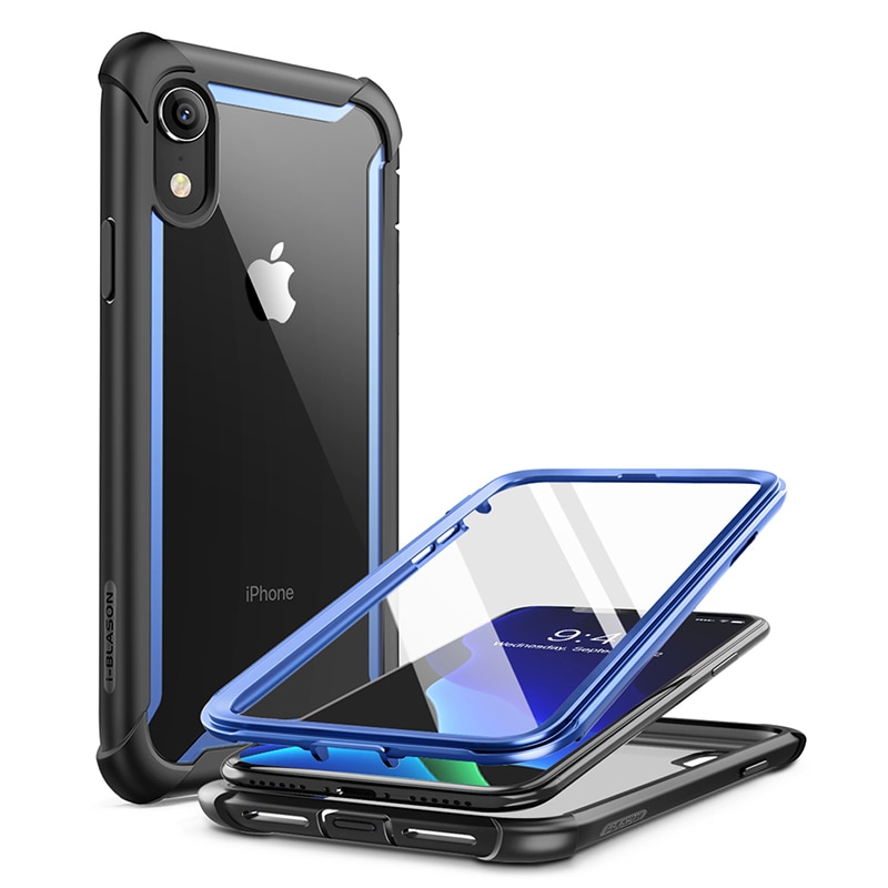 For iphone XR Case 6.1 inch Original i-Blason Ares Series Full-Body Rugged Clear Bumper CaseBuilt-in Screen Protector